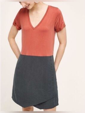 Dolan Red and Gray Short Sleeve Mini Dress (D4)